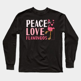 Peace Love Flamingo Long Sleeve T-Shirt